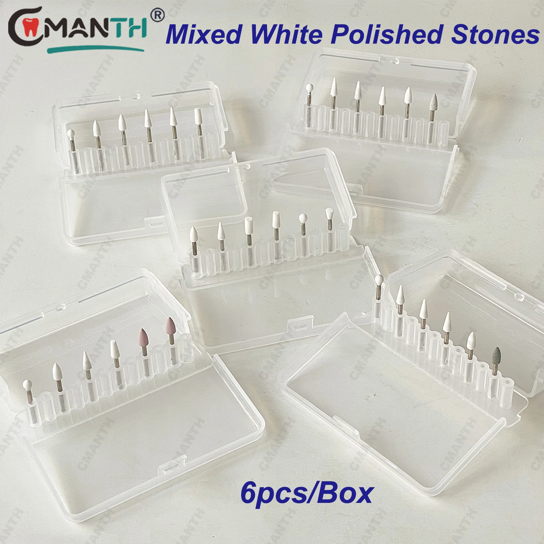 

6 шт./кор., комплект для полировки белого камня, FG, конус, круглая форма, пламя, резиновый силиконовый инструмент для отбеливания зубов, инструмент для полировки