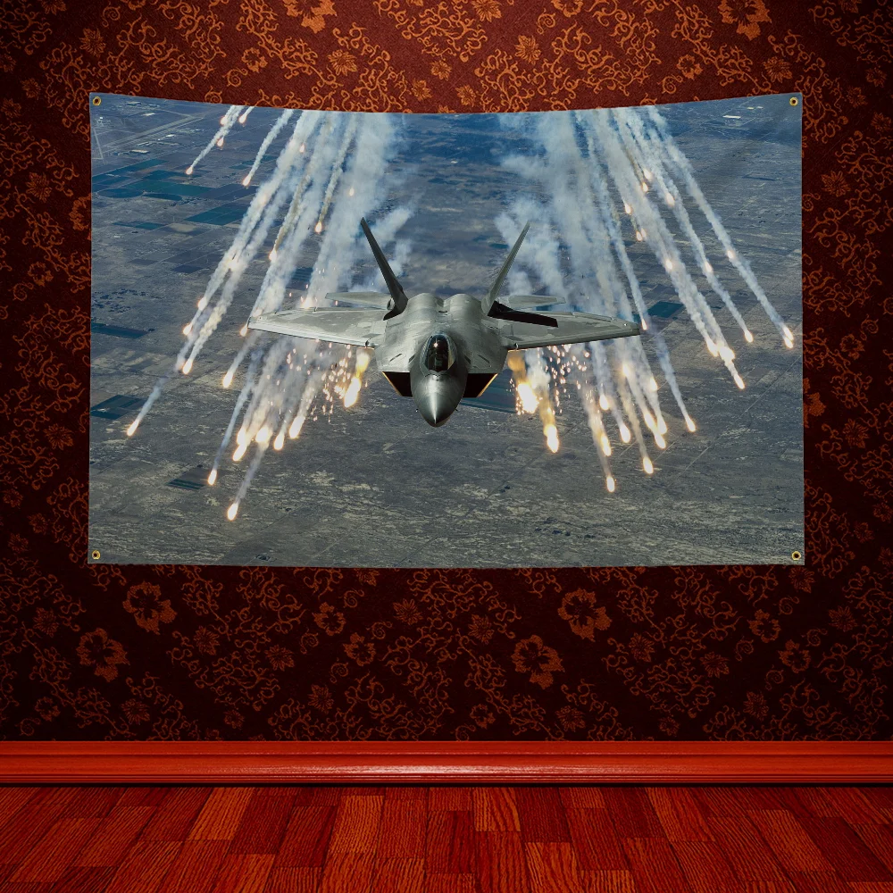 Lockheed Martin F-22 Raptor Flag Garden Flag Outdoor Decorate Creative Pattern Photo Living Room Wall Art Decor Banner