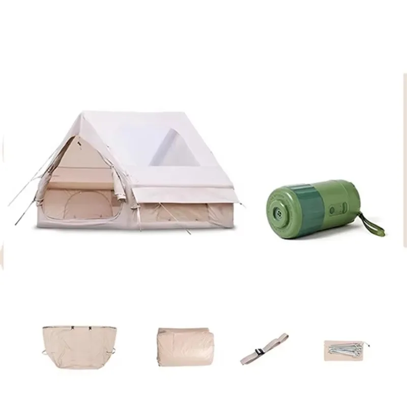 حار بيع النمط الصيني خيمة قابلة للنفخ مستقرة مع سرير مرتفع مزدوج للتخييم في الهواء الطلق