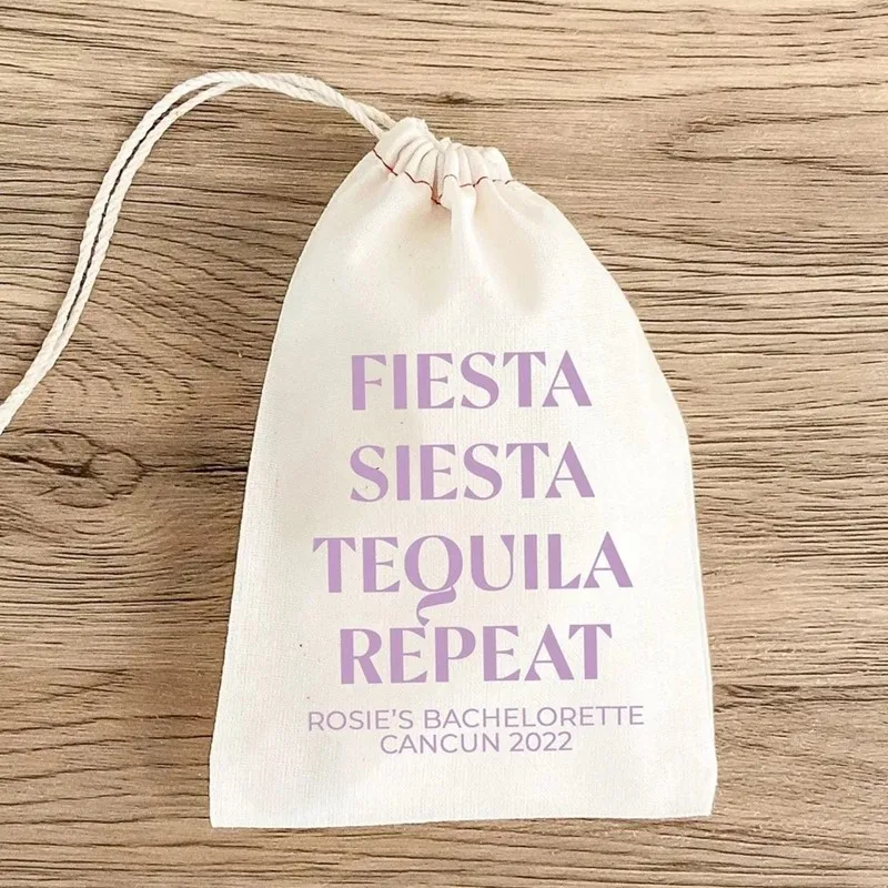 20 Fiesta Siesta Tequila Repeat Bachelorette Party Hangover Kit Bags Hangover Recovery Kit Custom Gift Mexico Survival Kit Cabo