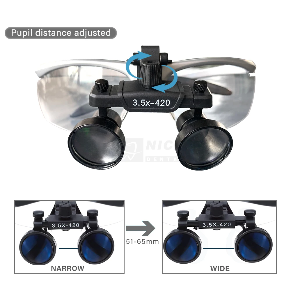 New 5W High intensity Medical Headlight Dental Loupes Magnifier Lab Medical Magnification Binocular 2.5/3.5x420 Headlamp