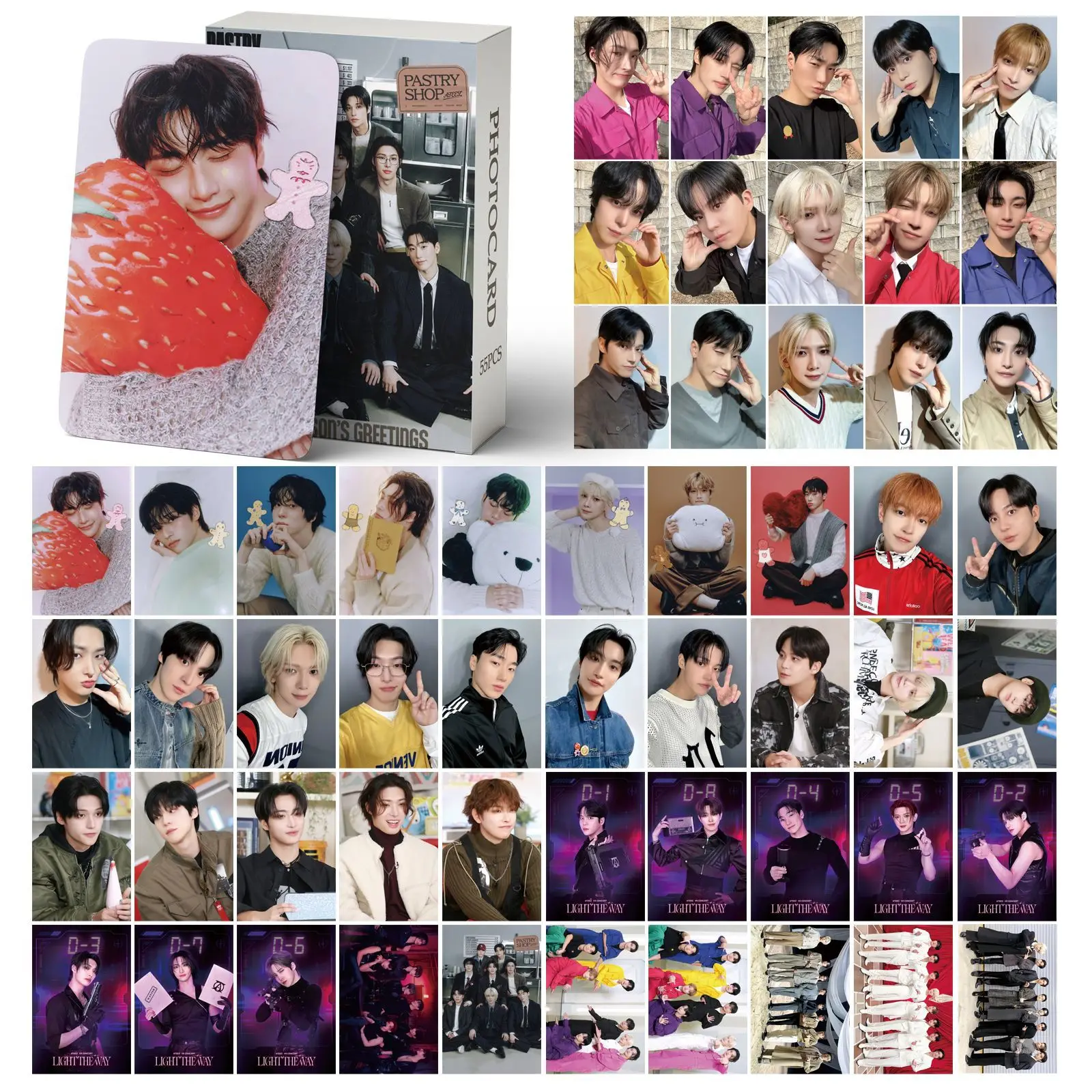 55 szt./zestaw ATEEZ 2026 SEASON'S GREETINGS lomo Star Photocards Karty Zdjęciowe Lomo Kolekcja dla Fanów Drukowane Karty