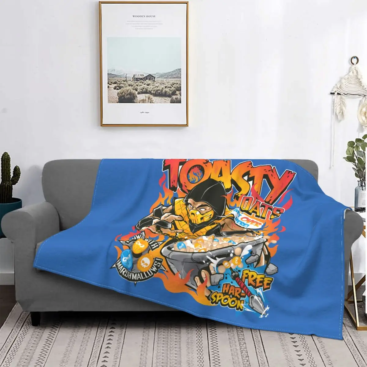 Toasty Oats Blanket Mortal Kombat Fighting Game Velvet All Season Multifunction Lightweight Throw Blankets For Sofa Bedspread