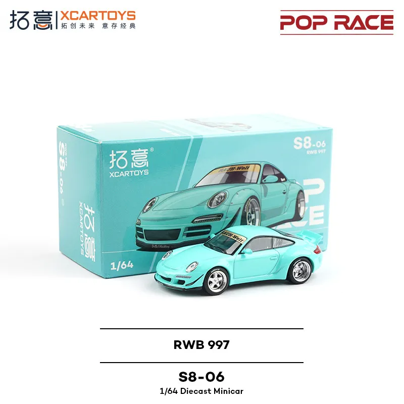 

Игрушечные машинки XCARTOYS для мальчиков POPRACE, коллекционная модель Porsche Coupe 1/64, миниатюрная модель RWB 997, гоночная модель, украшение для коллекции, подарок на праздник.