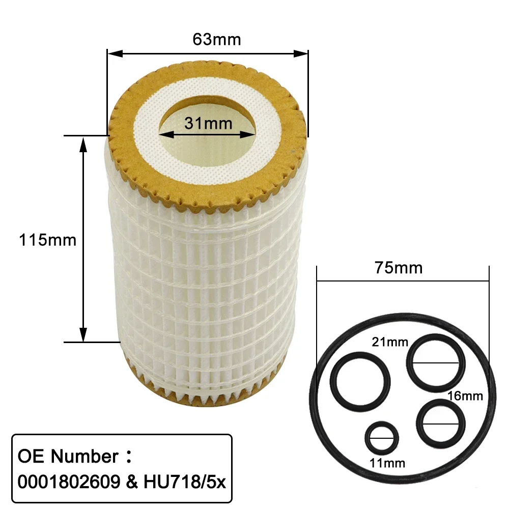 2x Oil Filter for Mercedes Benz E230 E280 E350 C230 C250 C300 C350 CLK350 CLS550 E550 GL550 AMG 0001802609 HU 718/5 x HU7185X