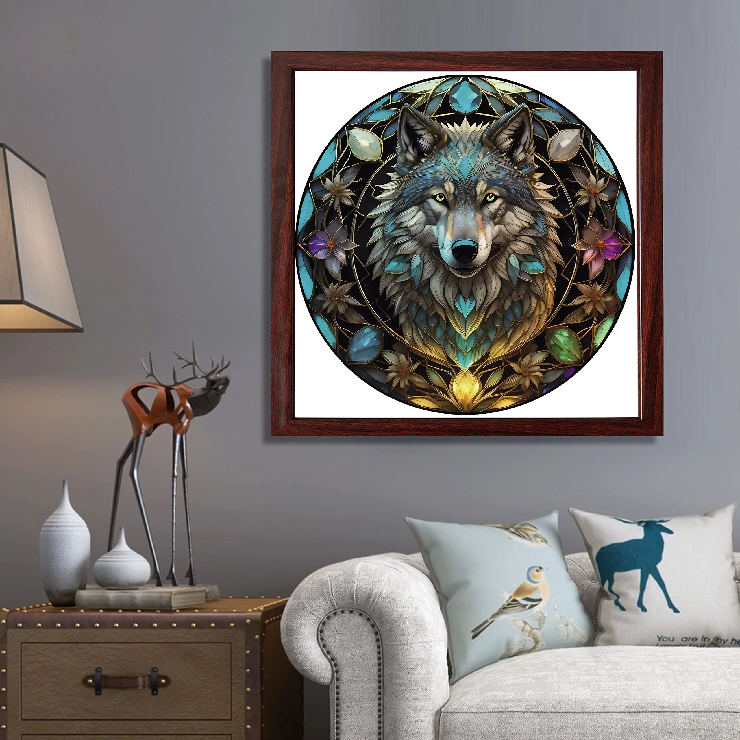 

Wolf Wooden Jigsaw Puzzles Art, Unique Animal Shaped Pieces Stress Relieve Toys, DIY Leisure Game for Family, Home Decor