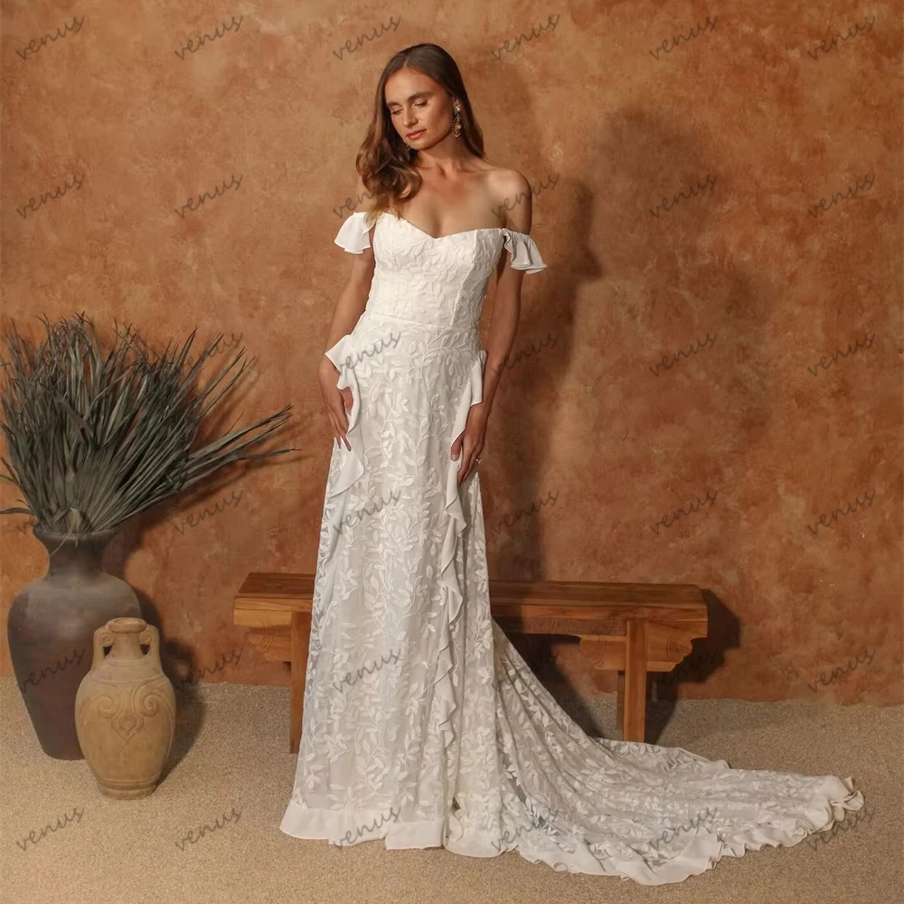 

Glamorous Wedding Dresses Lace Bridal Gowns Sleeveless Backless Robes Floor Length Charming Vestidos De Novia Customized 2025
