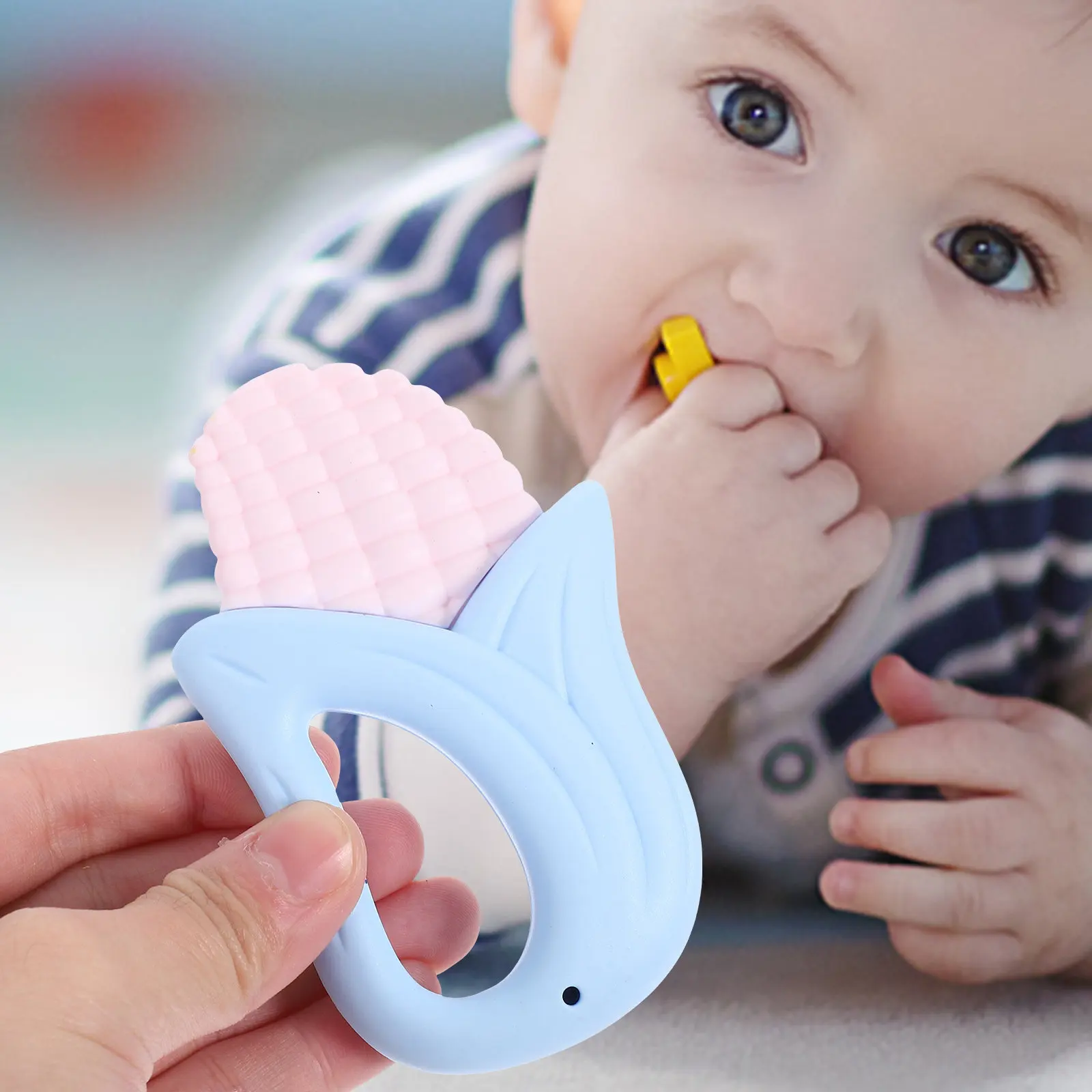 1 set bijtringen Stijlvol, mooi griepspopje voor baby's, multifunctioneel, rustgevend, zintuiglijk, educatief, vroeg