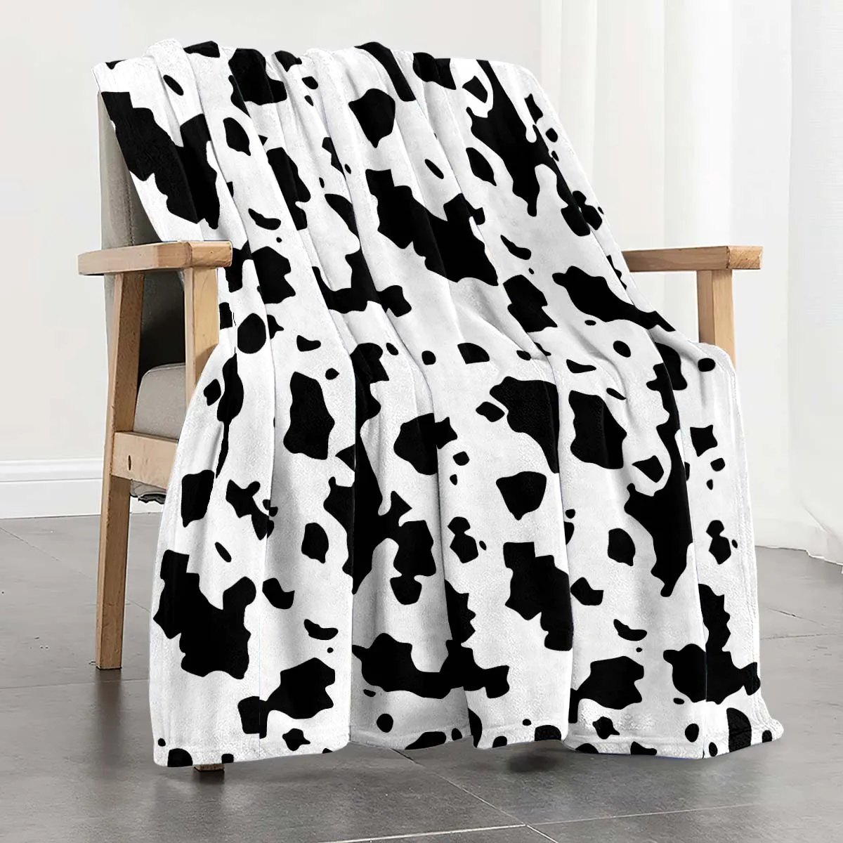 Cow pattern double-sided printing flannel blanket office nap blanket air conditioning blanket living room sofa set blanket