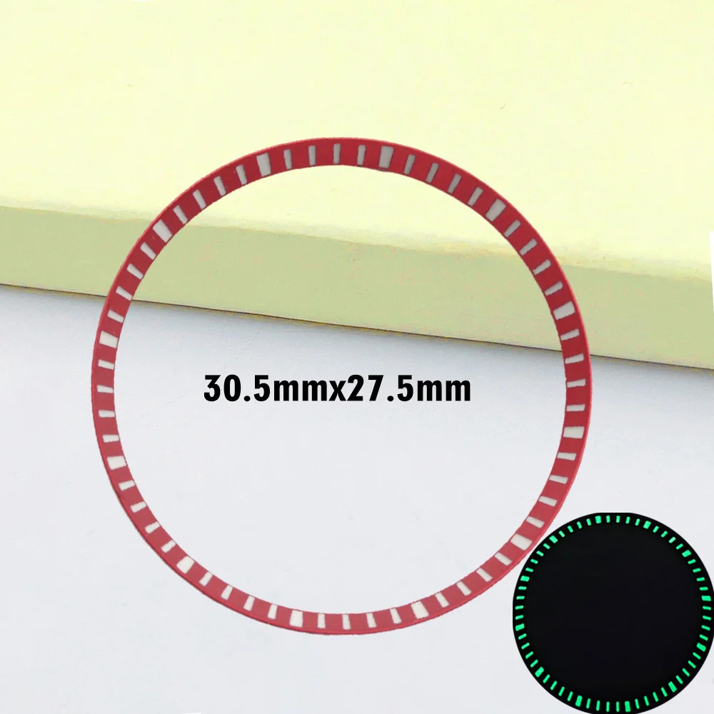 Mod SKX007 Зеленое светящееся кольцо с главой подходит для SKX007 SKX009 SPRD SKX171, внутреннее кольцо корпуса часов 30,5 мм, медное кольцо с главой частью