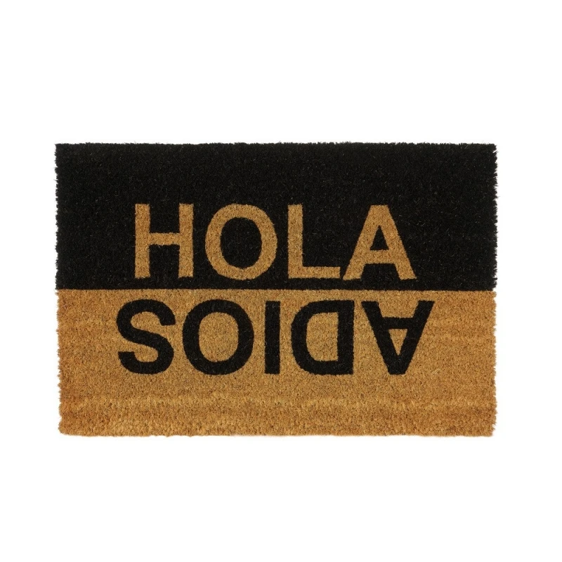 Original doormats mat anti-slip phrases black and brown Hello adios 60x40 cm. 800473