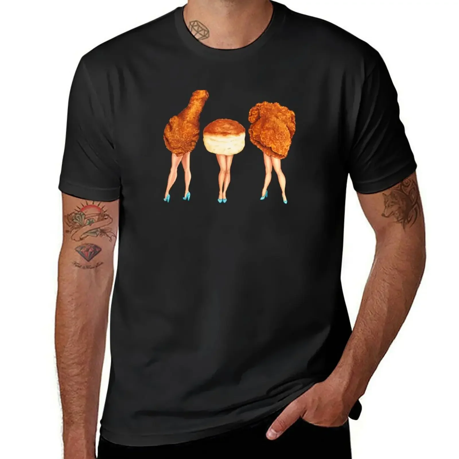 

2 Piece & a Biscuit Pin-Ups (Fried Chicken) T-Shirt sweat hippie clothes oversized anime tshirt mens big and tall t shirts