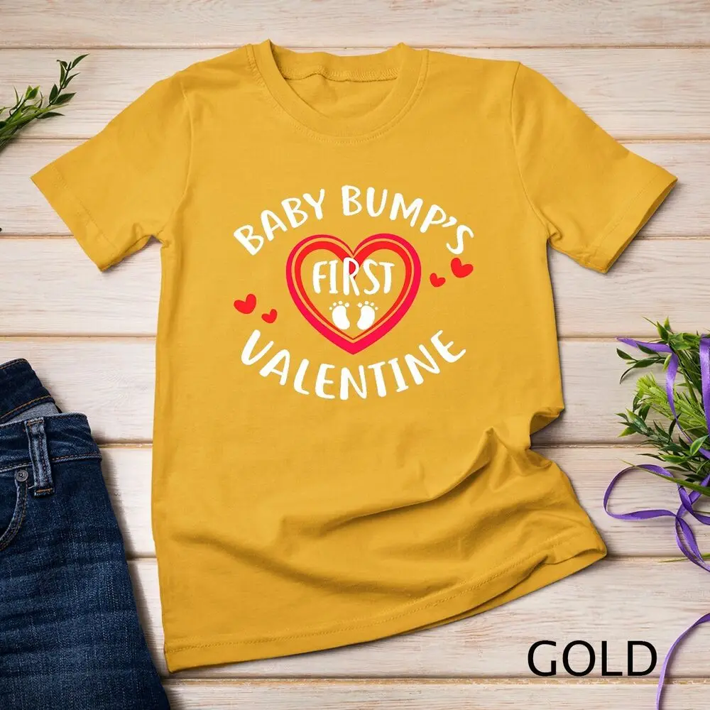 Valentine Baby Bump Shirt First Valentine Pregnancy Gift Unisex T-shirt