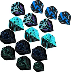 15pcs Standard Dart Leaf Dart Accessories Flight Tail 4.4 × 3.6cm/1.73 × 1.42 Inches 5 Styles Available Blue Series