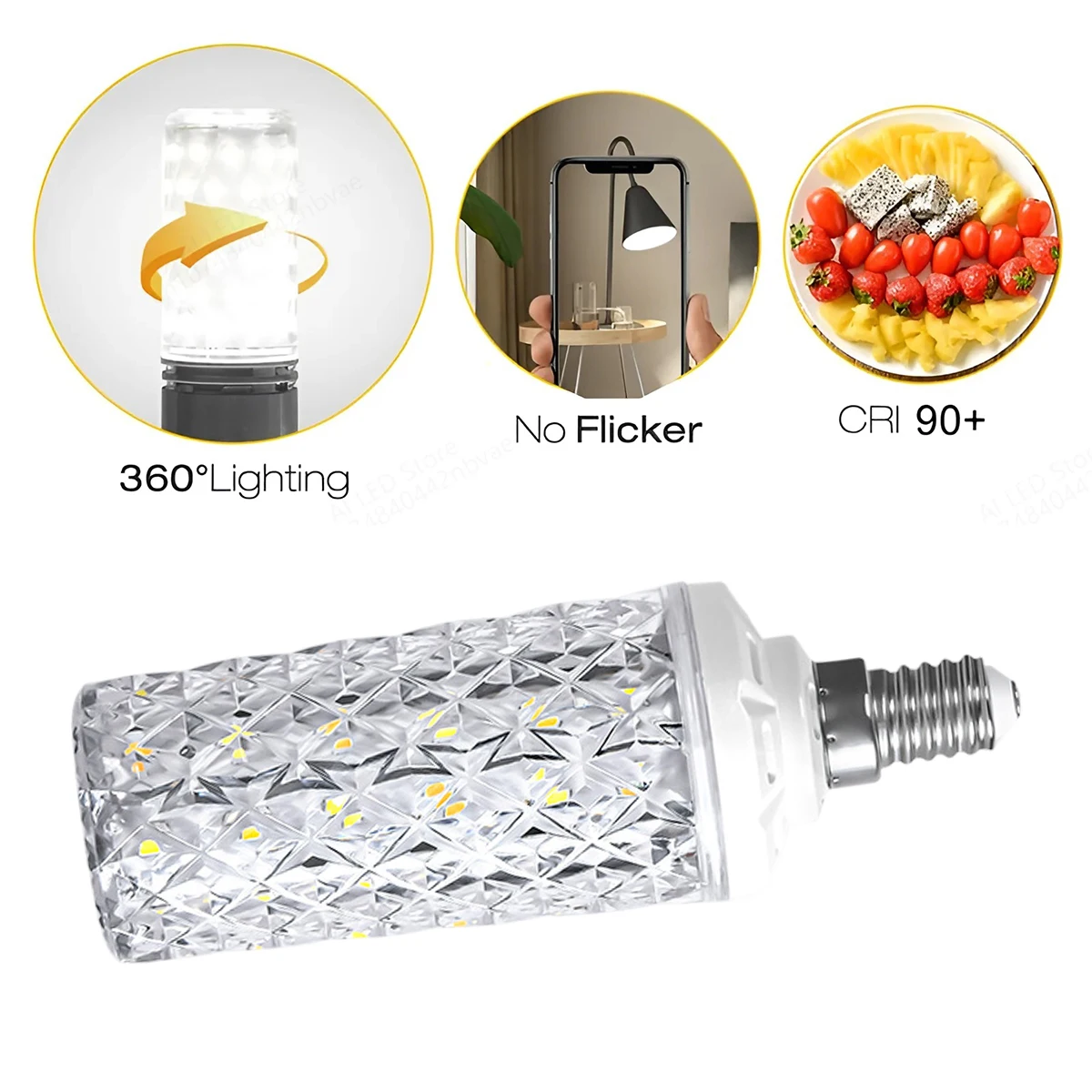 E14 E27 Led Corn Bulb Lamp 4000K/6000K Chandelier Decorative Living Light SMD5730 Chip Small Warm Replace Halogen Home Room