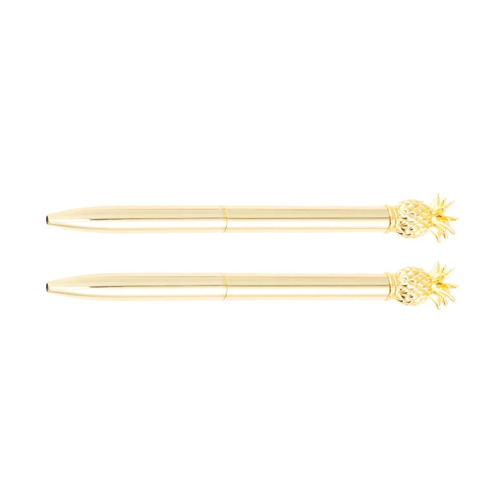 

2Pcs Electroplated Gold Ballpoint Pens Pen Business Office Writing Stationery Comfortable Refillable Pen