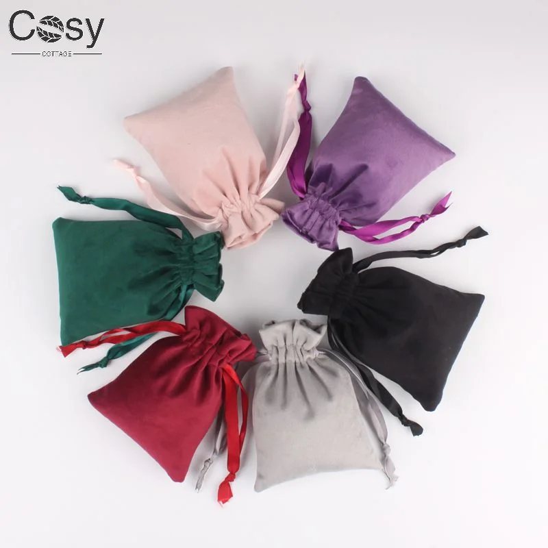 Premium Velvet Jewelry Pouches Set Soft Drawstring Bags for Necklaces, Rings&Earrings Storage, Multi-Color Gift Pouch Collection