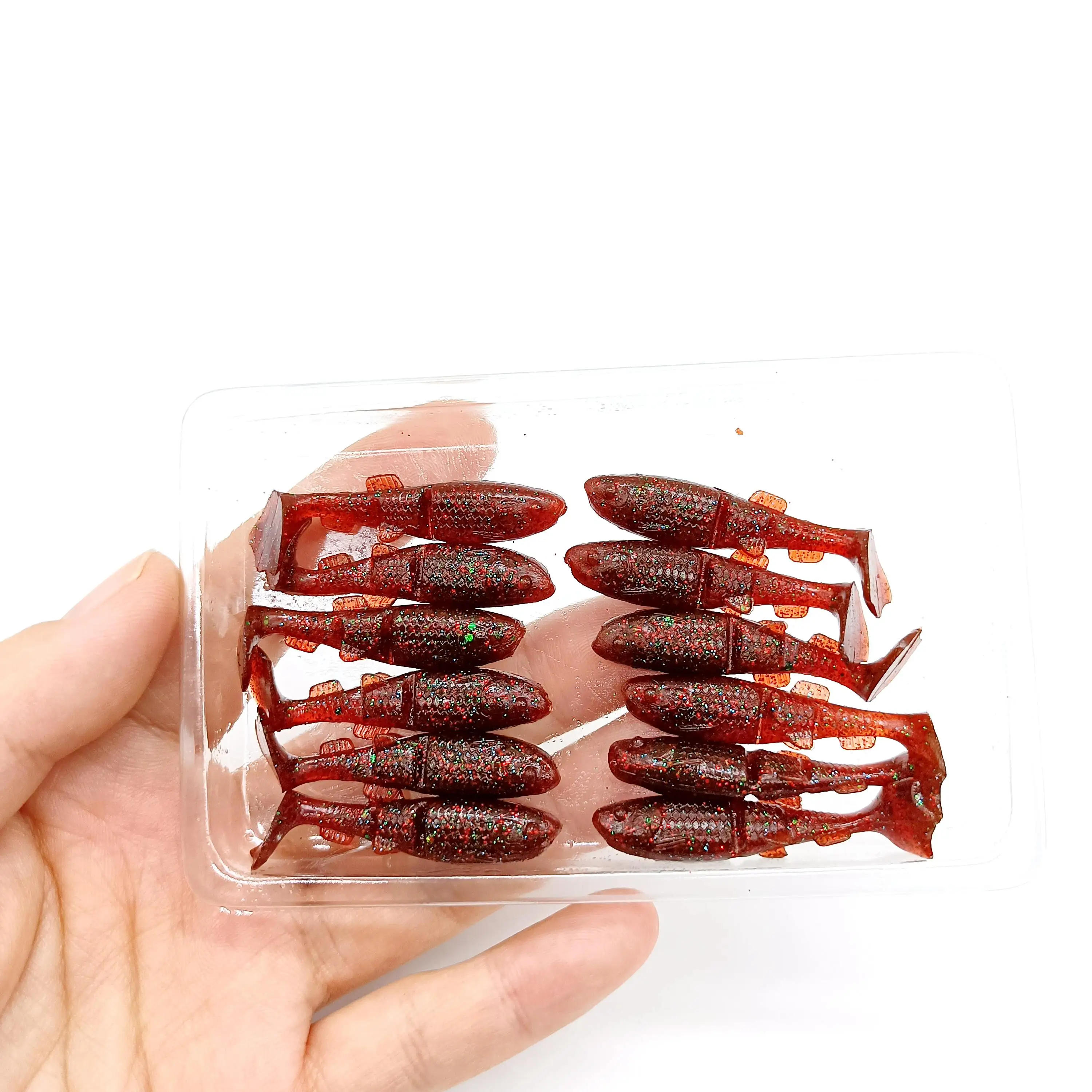 DUODUOYU 12PCS Mini T-Schwanz Weiche Angeln Locken 1g/40mm PVC Kleine Fisch Silikon Swimbait wobbler Für Hecht Bass Shad Angelgerät – Detail 5