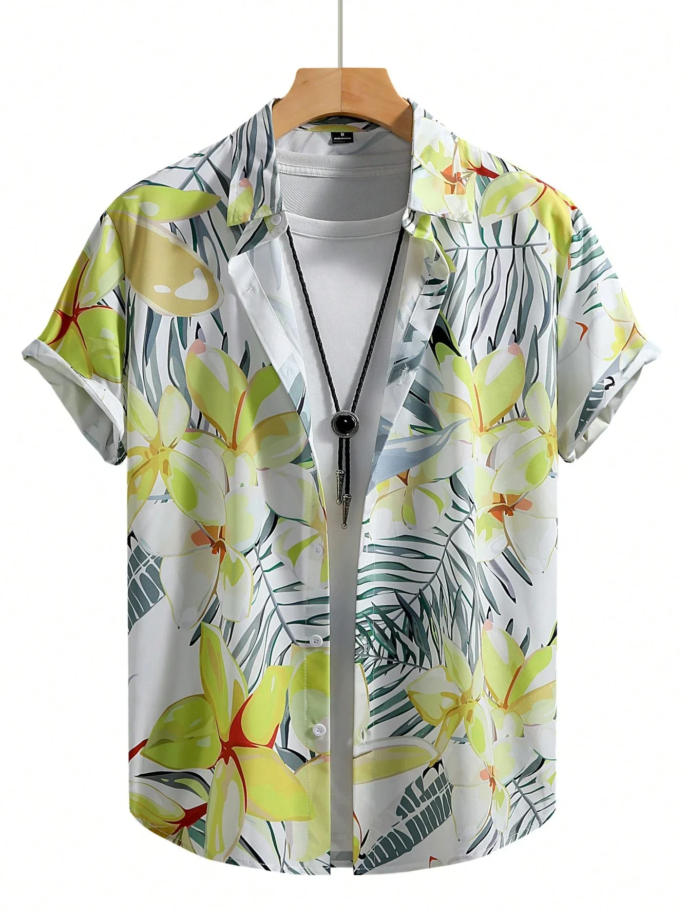Hawaiian Tropical Plants Pattern 3D Printed Mens Shirt Summer Casual Printed Short Sleeve Beach Loose Outdoor Top Men's Clothing