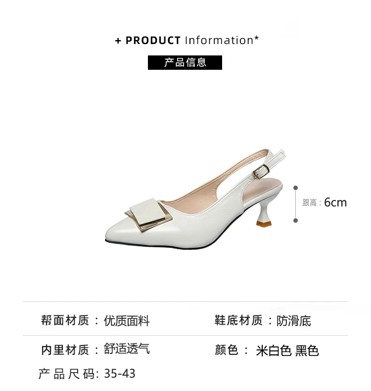 Pointed Toe Sexy Mid Heels Party Shoes Women Sandals Designer Summer Brand Pumps Slingback Casual Shoes Dress Slippers 2025 New image 6