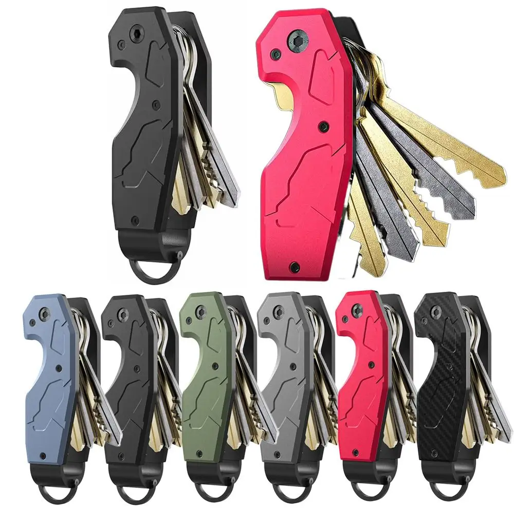 

New Metal Key Organizer Aluminum Alloy Holds 2-6 Keys Keys Fob Compact Minimalist Keychain