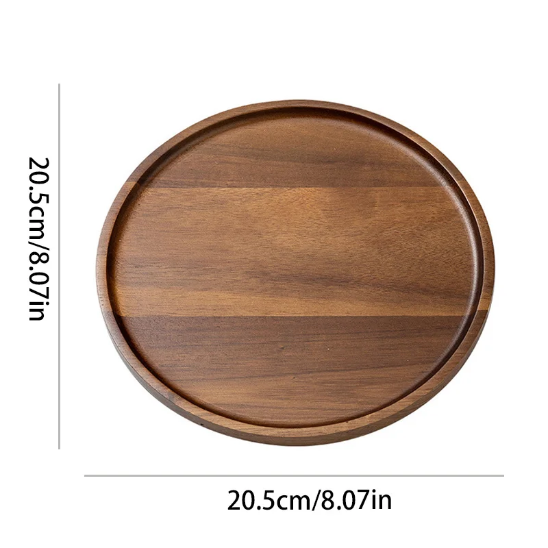 Round Acacia Wood Serving Tray – Coffee Table Decor, Charcuterie Board & Kitchen