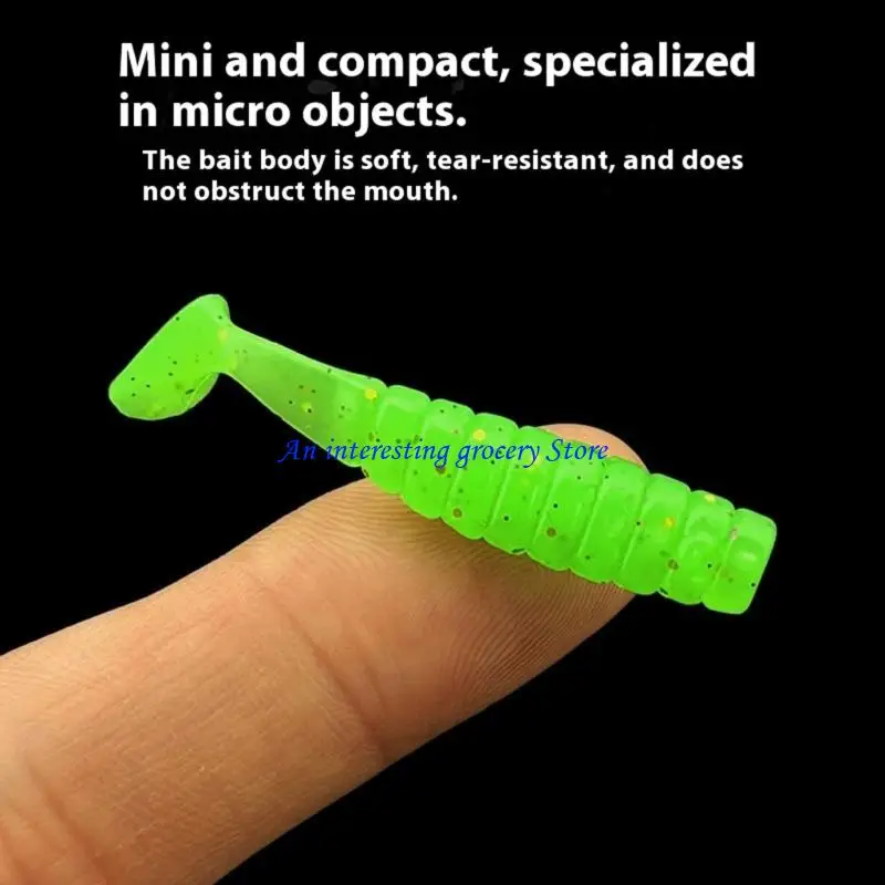 

652D 10Pcs 4cm Paddle Tail Swimbaits T Tail Baits Soft Fishing Lures for Trout