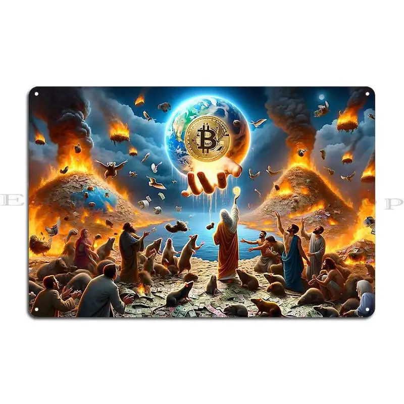 The Bitcoin Rapture Ii Ai Depot Metal Sign Retro Garage Funny Bar Cave Customized Tin Sign Poster