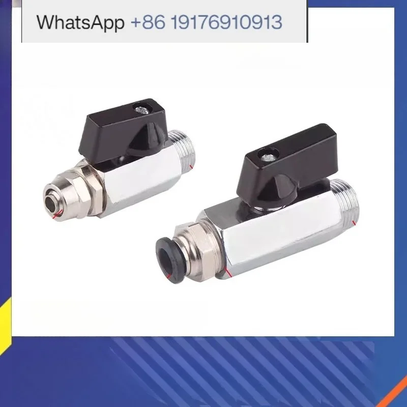 2pcs  Durable pneumatic trachea ball valve quick plug connector pu pipe 6/8/10/12 connector, air pump bleed valve open