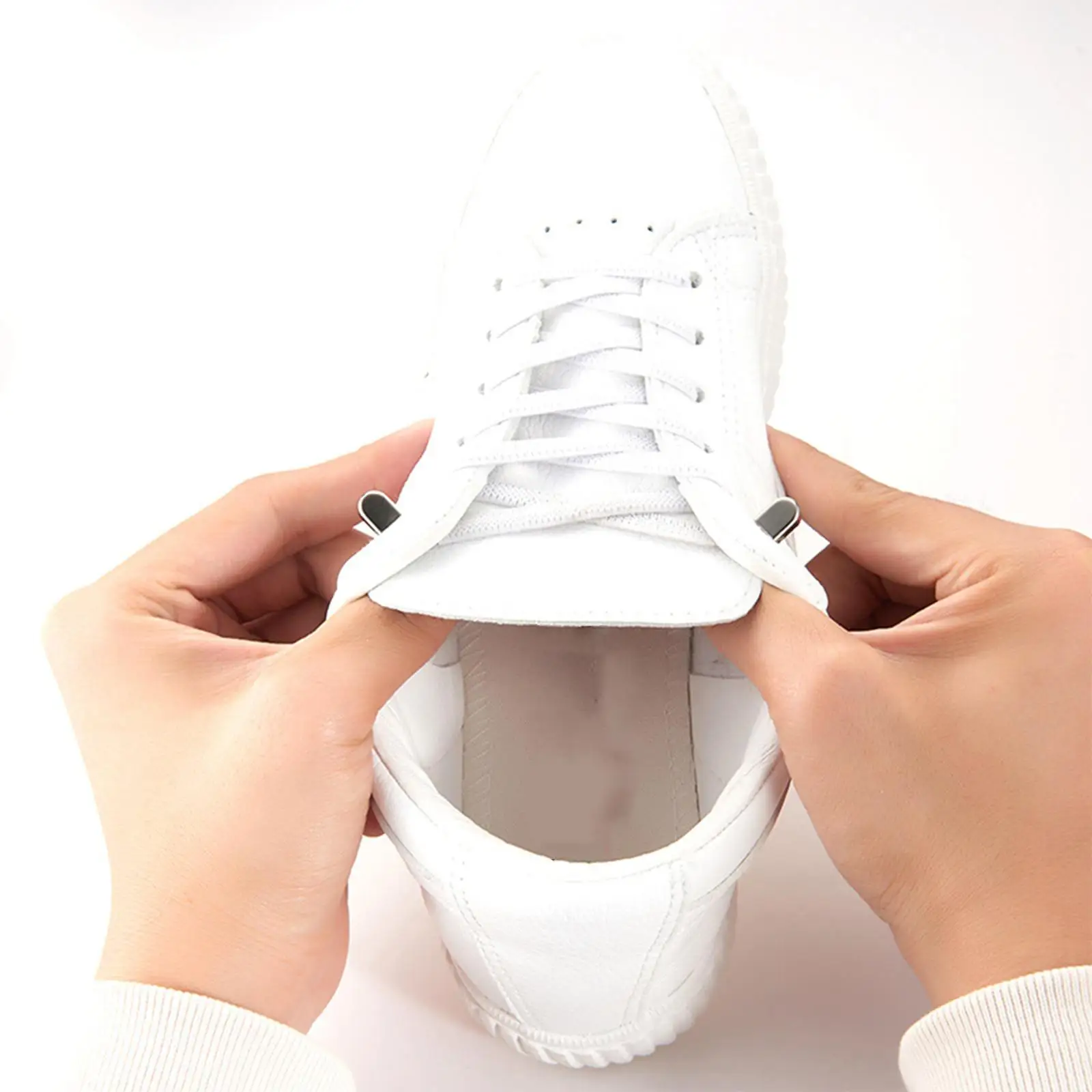 

Эластичные шнурки с металлическими пряжками, регулируемые, без завязок, из полиэстера, для кроссовок, кед и повседневной обуви