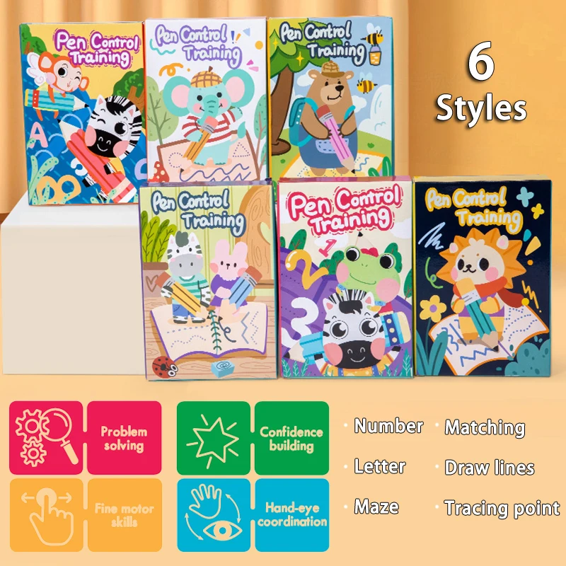 หนังสือควบคุมปากกาสำหรับเด็กวัยหัดเดินของเล่นเพื่อการศึกษาจากของเล่นการเรียนรู้การเขียนเพื่อลบกิจกรรมสมุดงาน