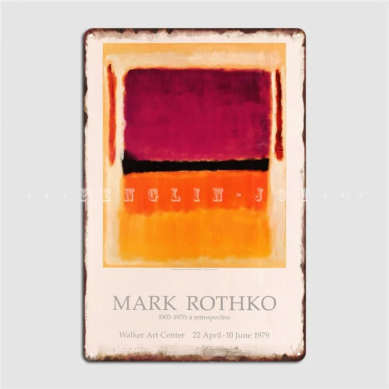 Mark Rothko Exhibition 1979 Poster Metal Plaque Club Party Club Bar Customize Painting Décor Tin Sign Poster