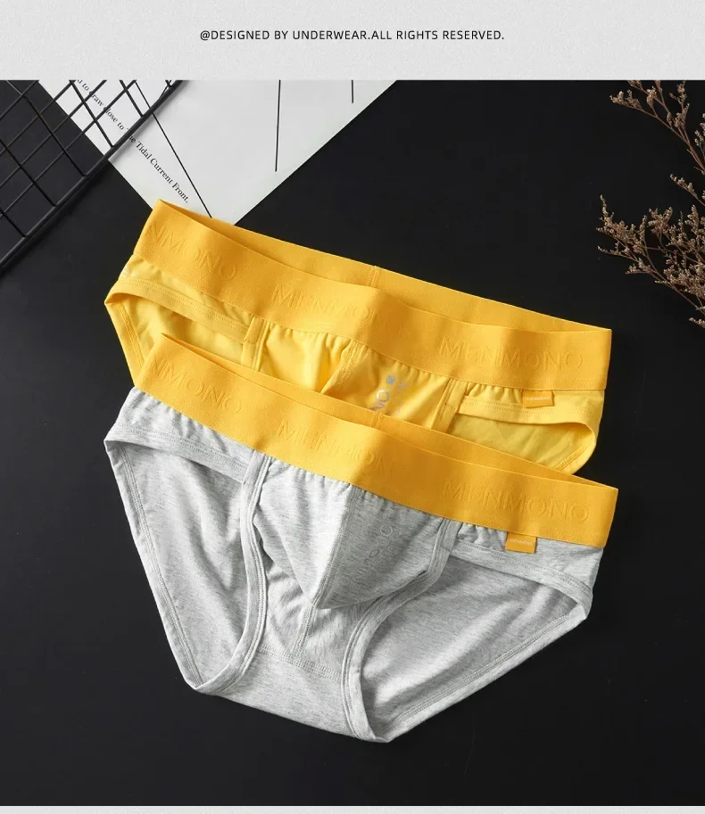 Bragas deportivas cómodas y transpirables con absorción de sudor de algodón para hombre, pantalones cortos sexis con bolsa convexa en U de tiro bajo para adolescentes