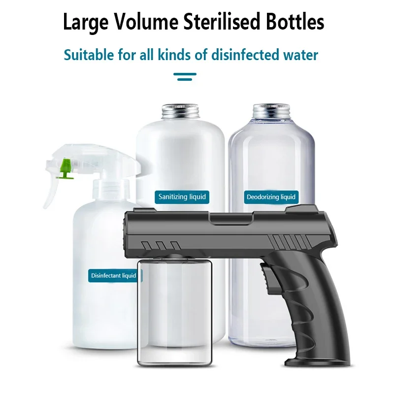 Semprotan disinfeksi elektrik, alat atomisasi taman penata setelah cukur Salon uap cahaya biru Nano nirkabel USB 280ML