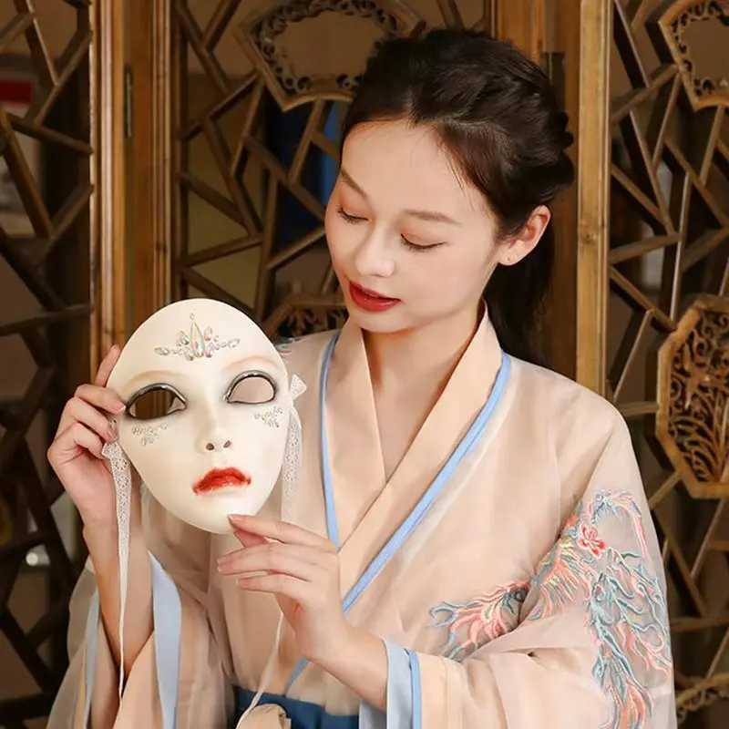 2025 สไตล์จีน Phoenix Queen Hanfu ชุดหน้ากากผู้หญิงโบราณ Oriental ตัวอักษร Performance Props ของขวัญฮาโลวีน