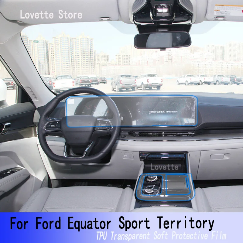 

For Ford Equator Sport Territory（2022-2023） Interior Center Console Transparent TPU Protective Anti-scratch Repair Film Refit