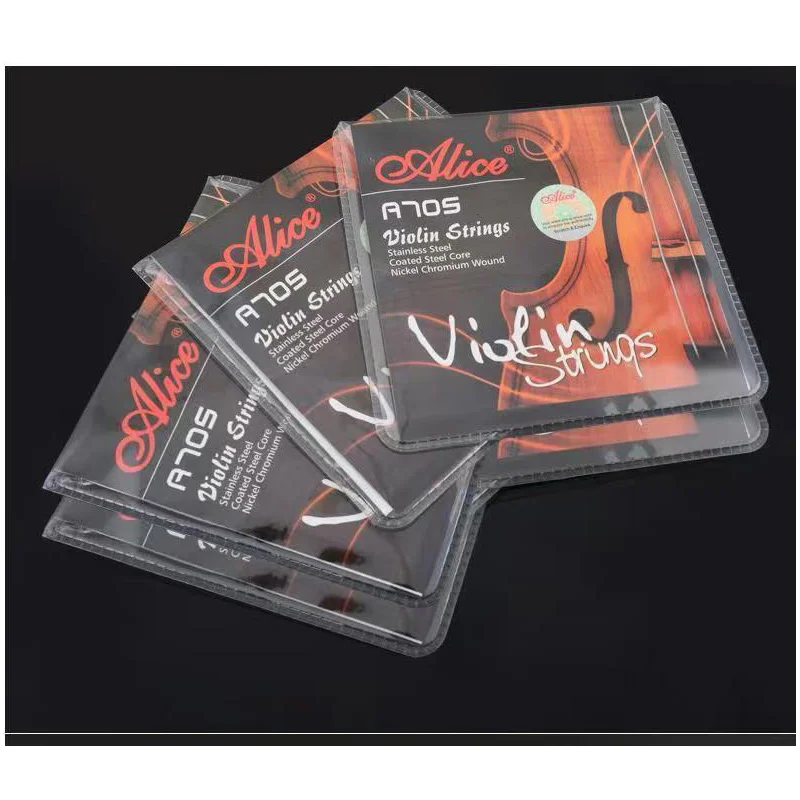 10 Sets 3/4 4/4 Violin Strings Alice A705 Violin Strings Stainless Steel Steel Core Nickel Chromium Violin Parts
