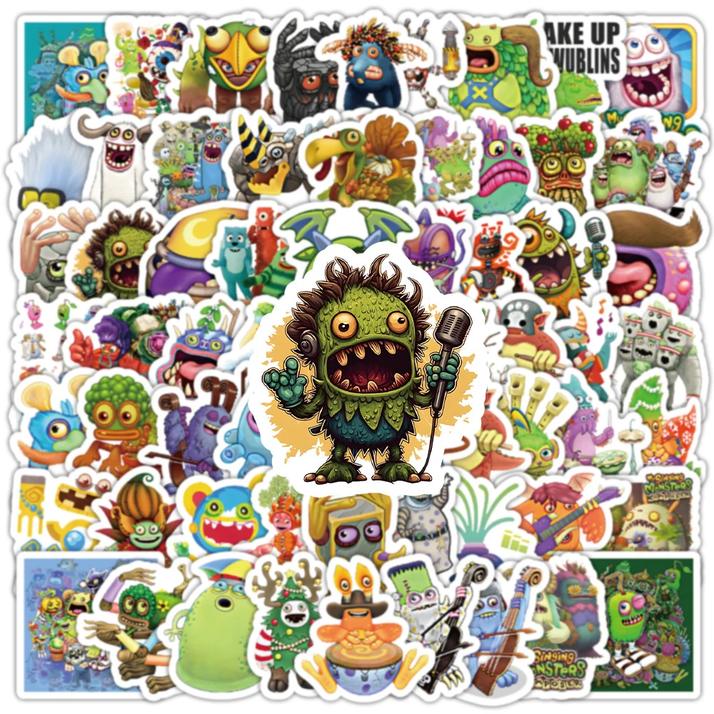 Pegatinas de My Singing Monsters para niños, calcomanías de Caroon para teléfono, botella de agua, equipaje, pegatina de Graffiti Kawaii, Juego de