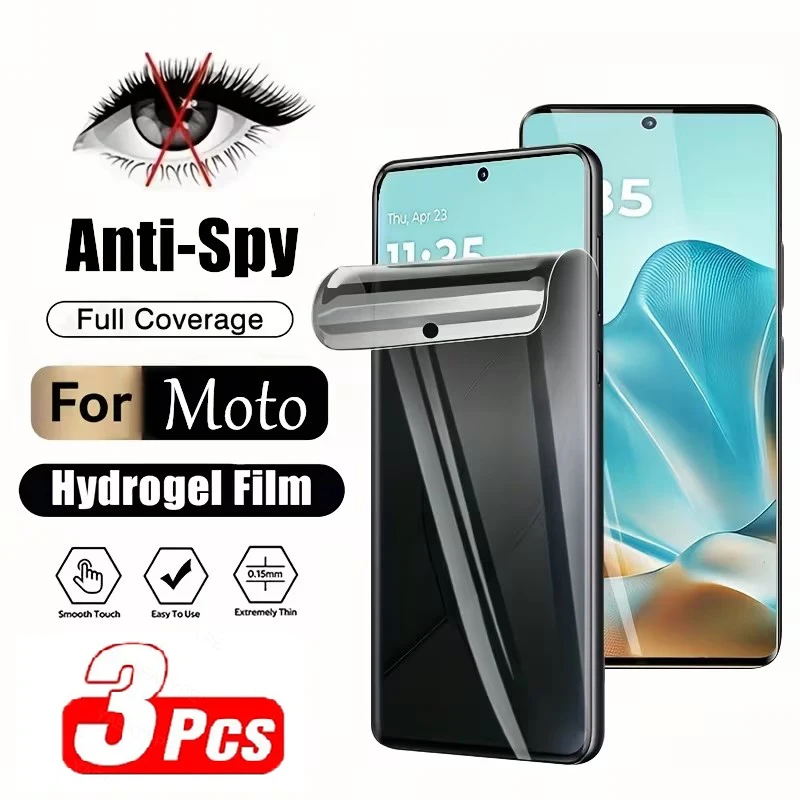 3Pcs Privatsphäre Hydrogel Für Motorola Rand 60 Fusion 50 40 30 Ultra Plus Moto G85 G84 G75 G55 G45 g35 G14 Screen Protektoren Film