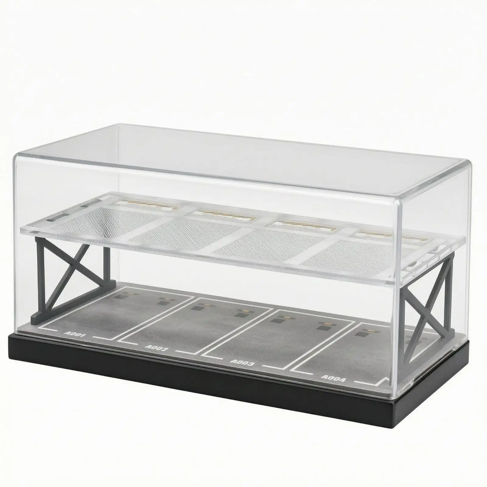 1:64 Toy Car Garage Acrylic Protective Cover Twotier Parking Garage