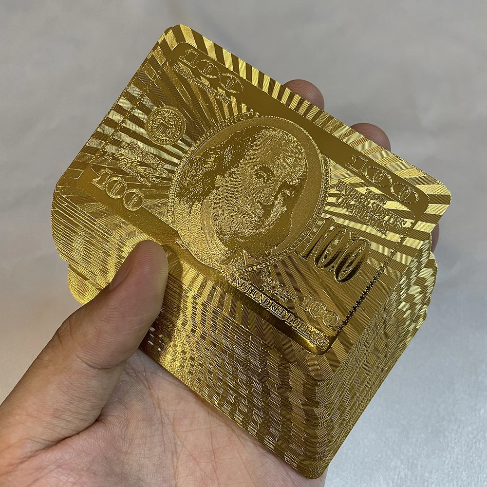 أوراق لعب من رقائق الذهب عيار 24 قيراط - مثالية لبوكر والنكات العملية وهدايا الحفلات! عيد الميلاد، الهالوين، هدية عيد الشكر