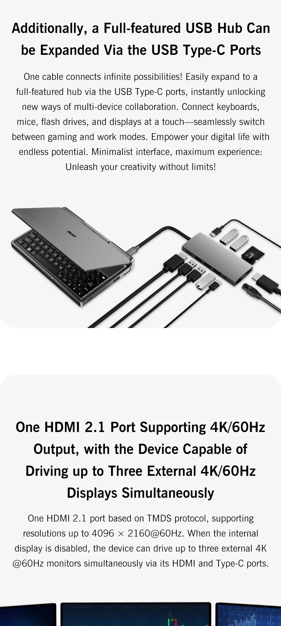 New 7-inch Screen Mini Laptop GPD MicroPC 2 Intel® Core™ I3-N250 16GB/512GB Portable Laptop Computer Notebook Windows 11