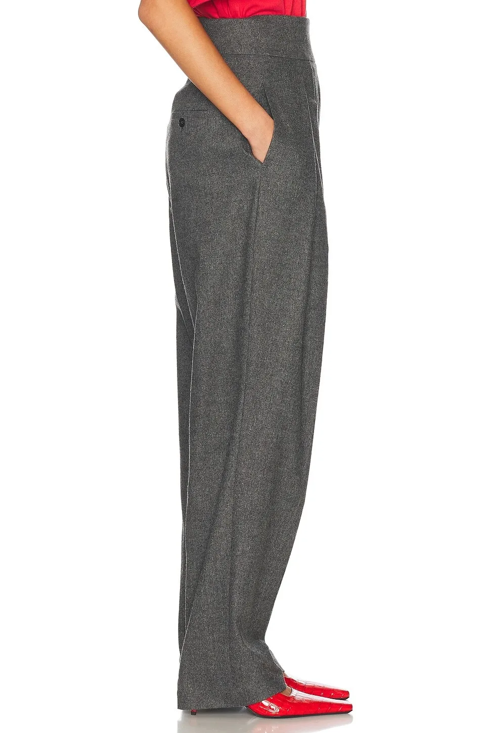 

Autumn new women's wool high-waisted straight-leg suit pants, retro, casual, versatile, loose and slimming long pants