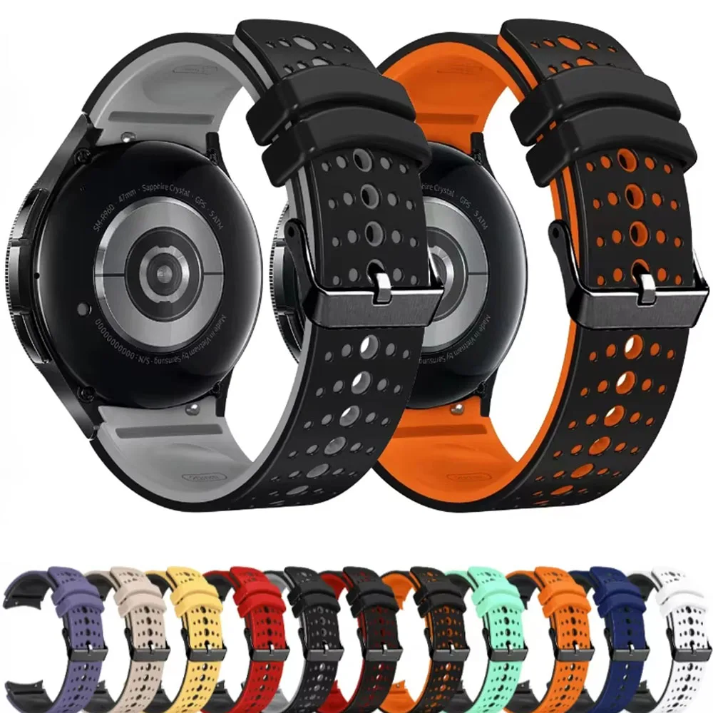 Silicone Strap for Samsung Galaxy Watch 7 6 5 4 44mm 40mm Pro 45mm Exercise Soft  Breathable for Classic 6 4 47mm 46mm 43mm 42mm