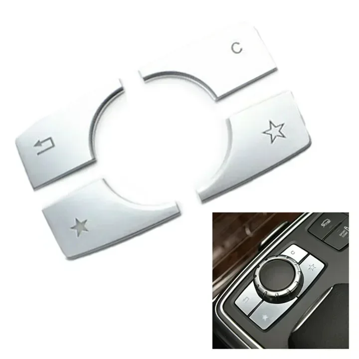Carhome 4/6pcs Car Styling Central ES Multimedia Buttons Sequins Decoration Cover Trim For Mercedes Benz ML GL W166 X166 2012-20