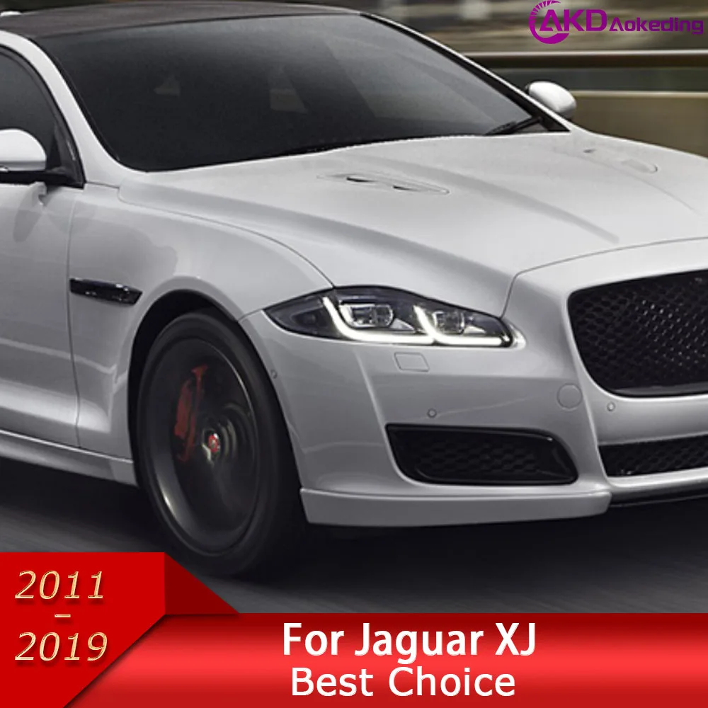 

Автомобильные фары для Jaguar XJL, светодиодные фары 2011-2019, фары XJ XF XE DRL, указатель поворота, дальний свет, двойной L, линза проектора