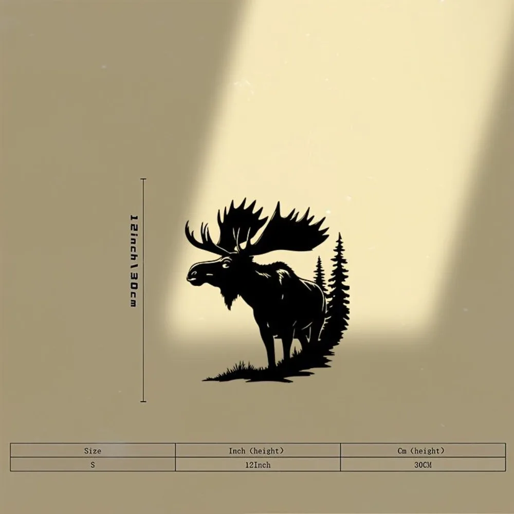 LumiArt Aluminum Moose Wall Art Rustproof Weatherproof Indoor Outdoor Black Silhouette Forest Animal Home Decor
