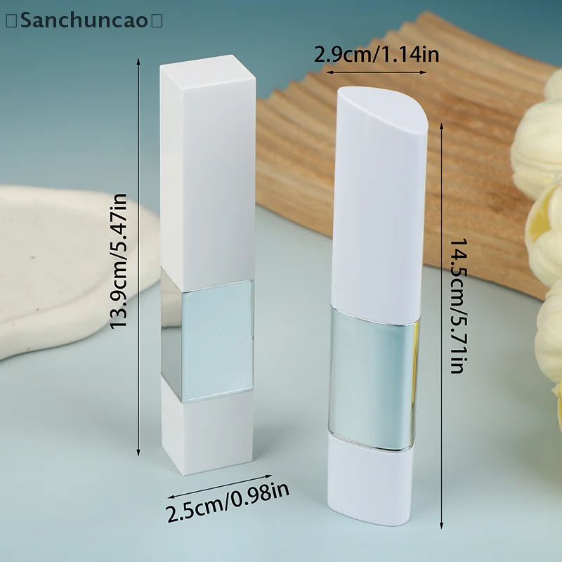 〔San〕2IN1 Foundation Stick Empty Ointment Tube Brightens Concealer Stick Repeatable Filling Container Cosmetics Makeup Tool