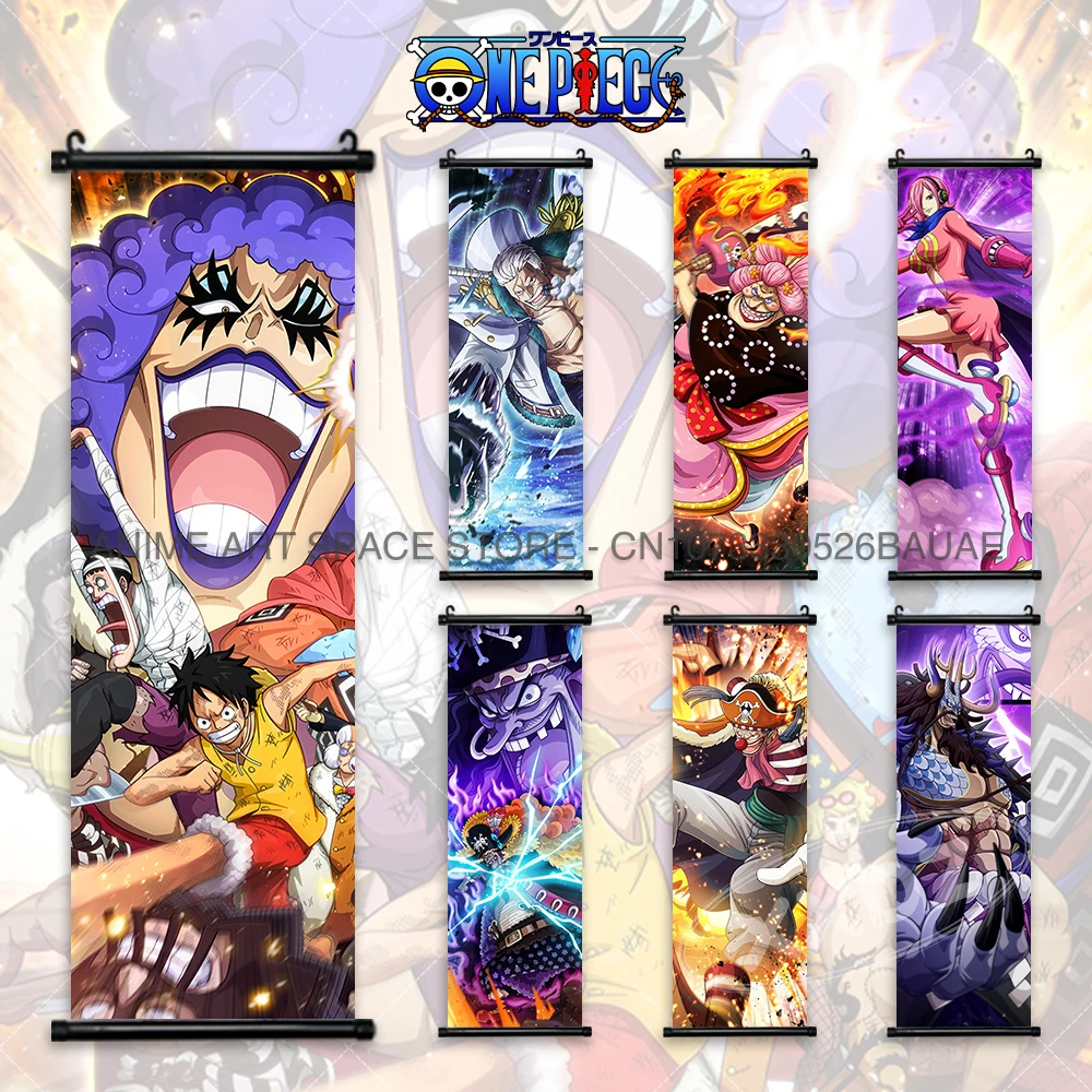 ONE PIECE Hängendes Gemälde Marco Poster Bartholemew Kuma Wandkunst BIG MOM Heimdekoration Anime Marshall·D·Teach Scroll Bild – Detail 2