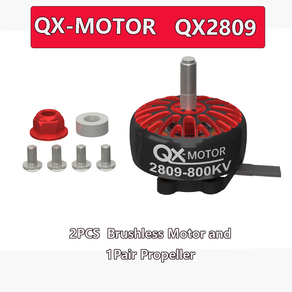 Qx-モーター-プロペラ付きブラシレスモーター、rcレーシングフリースタイルのドローン、2809、800 kv、1300kv、3-6s、1ペア、7インチ、8インチ、9インチ